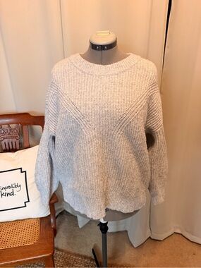 Sonoma Goods for Life Chunky Knit Oversized Sweater Oatmeal Beige Size L